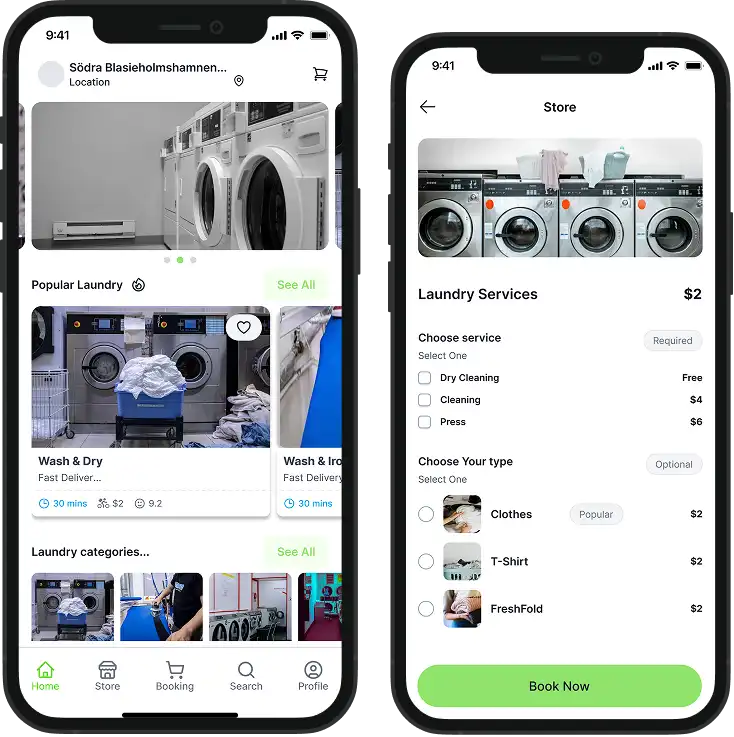 Laundry On-Demand - Multivendor Mockup