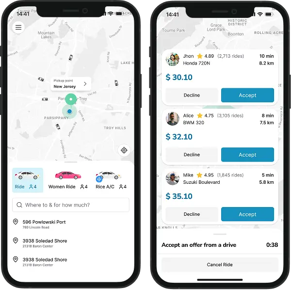 Taxi Customer App