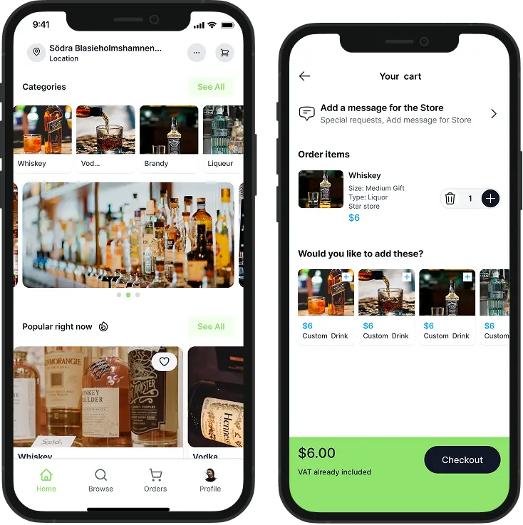 Liquor Delivery - Single Vendor Mockup