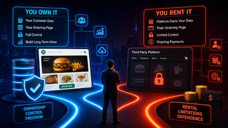 Will I own my customer data and my ordering page, or am I renting it again?